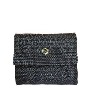 NEW LOLA'S BAG women's woven long metal strap crossbody bag in brown